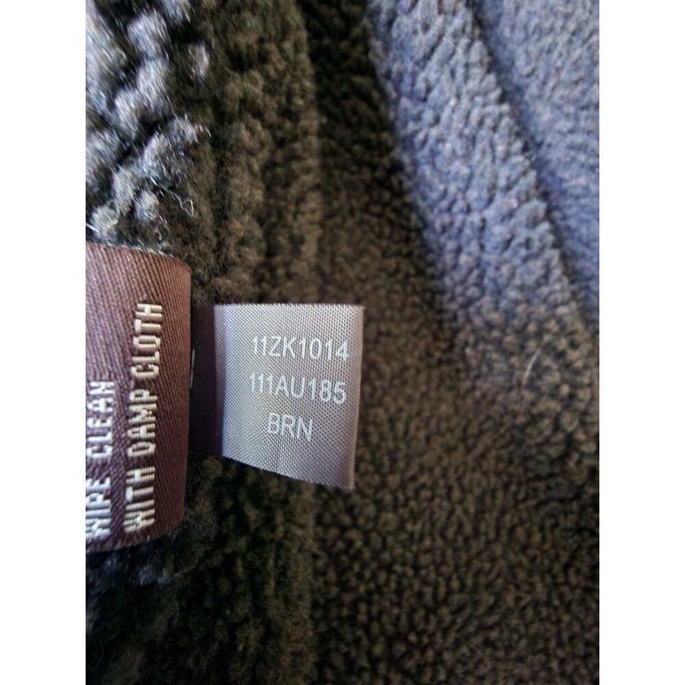 Vintage Guess‎ Faux Leather Bomber Jacket Mens Large Distressed Brown - Picture 5 of 7